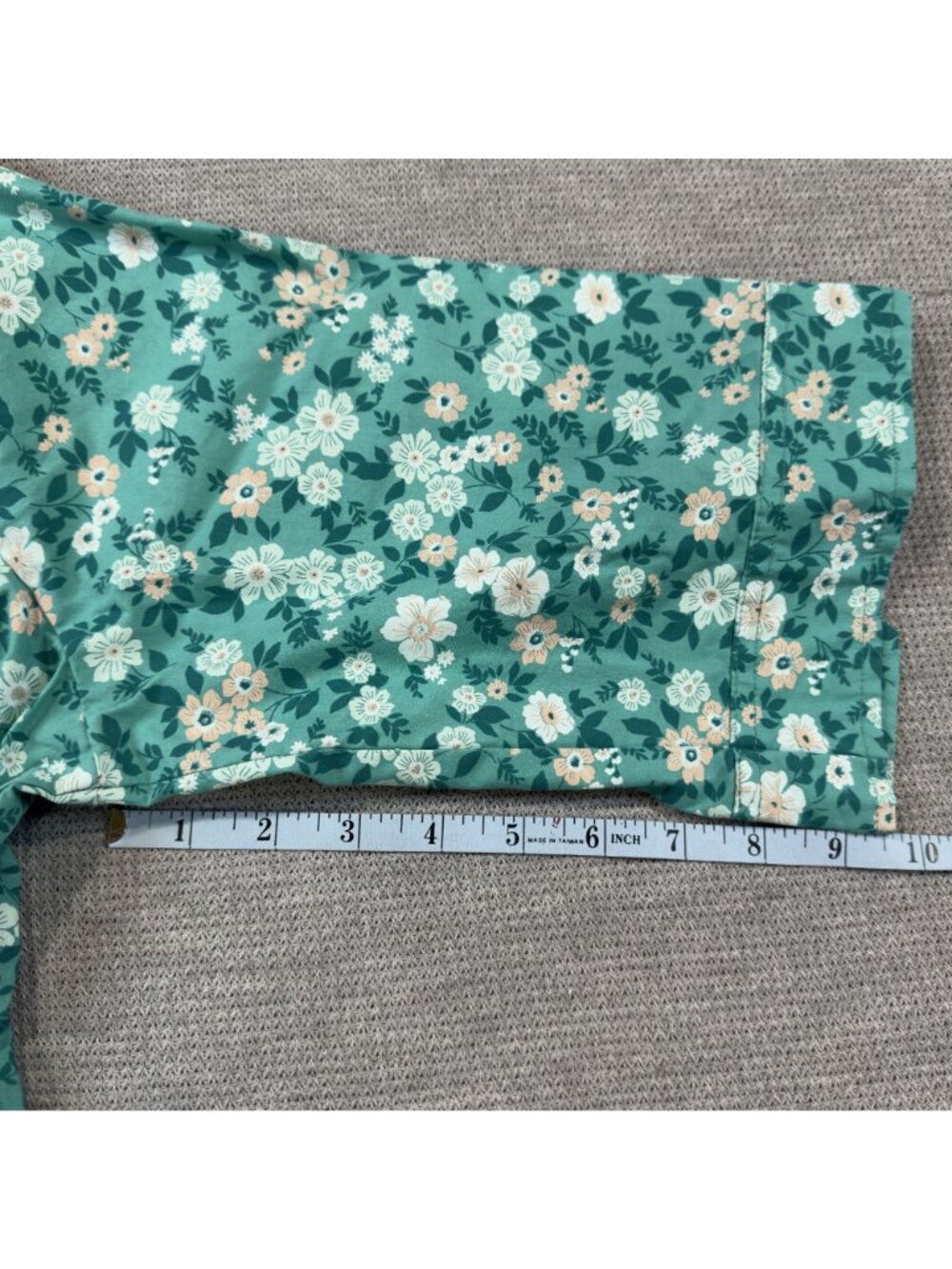 American Sweetheart Floral Button-Up Shirt Womens Size XL 3/4 Sleeves Green - Picture 11 of 13